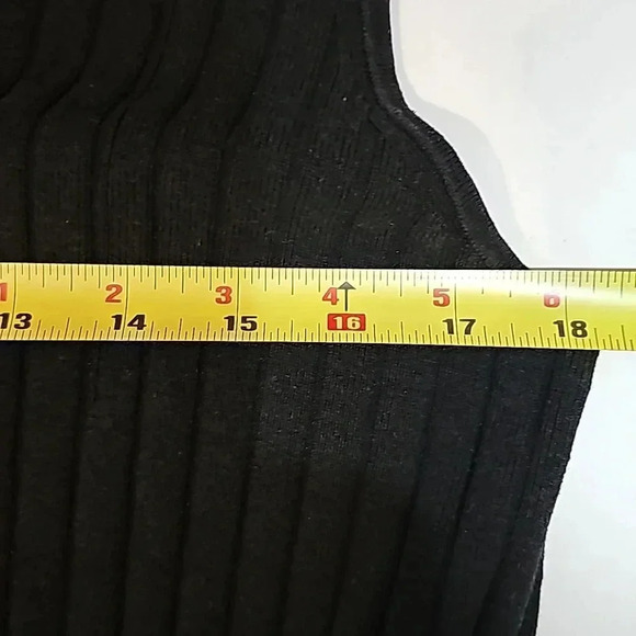 Alfani Womens sleeveless sweater vest sz 1X black ribbed silk blend soft casual - Picture 11 of 12